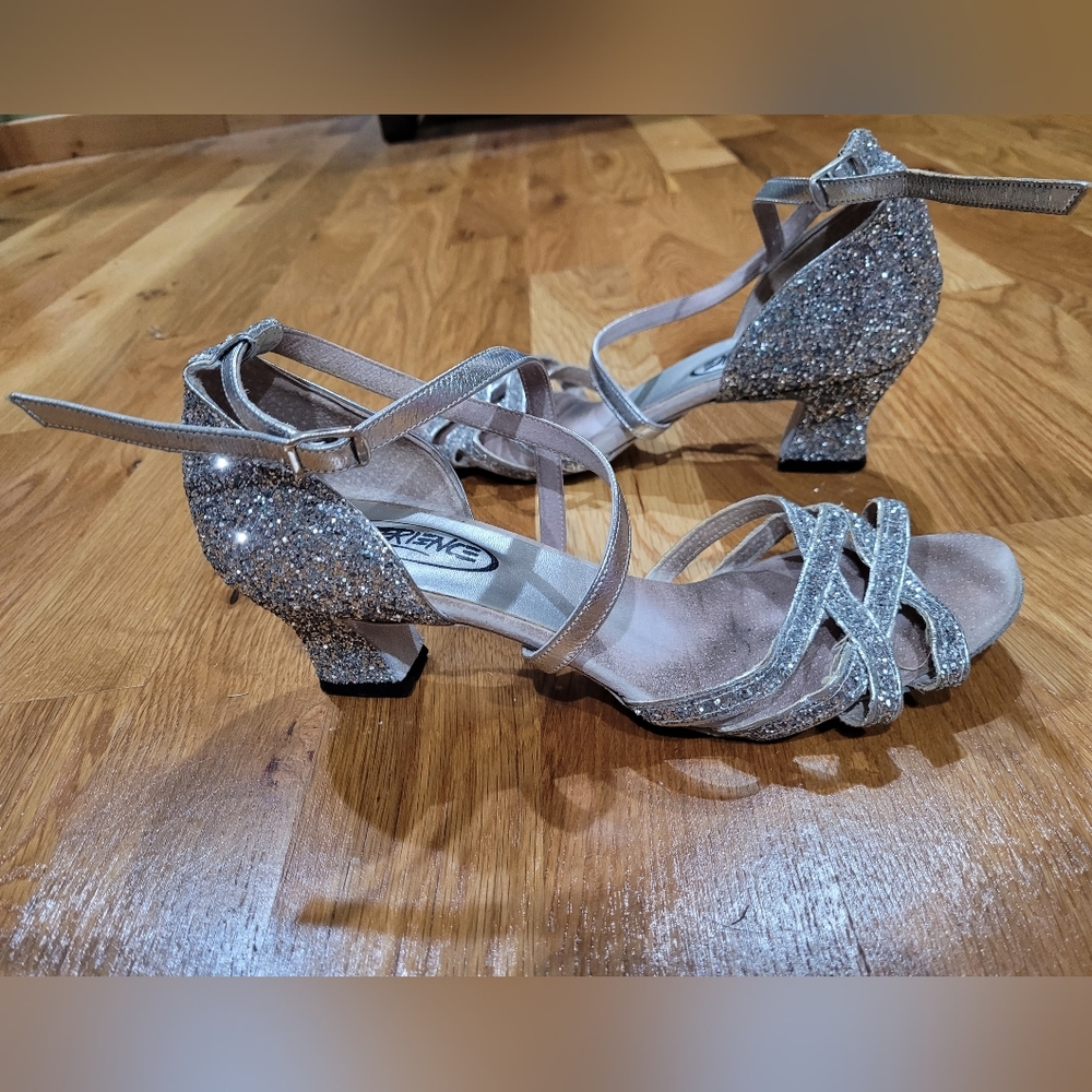 Silver Ballroom Shoes Size 10